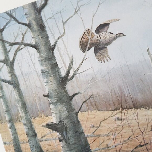 Les Kouba Leaving the Cut-Over SIGNED Print 12X16" Grouse Limited Edition Origin - Picture 4 of 16